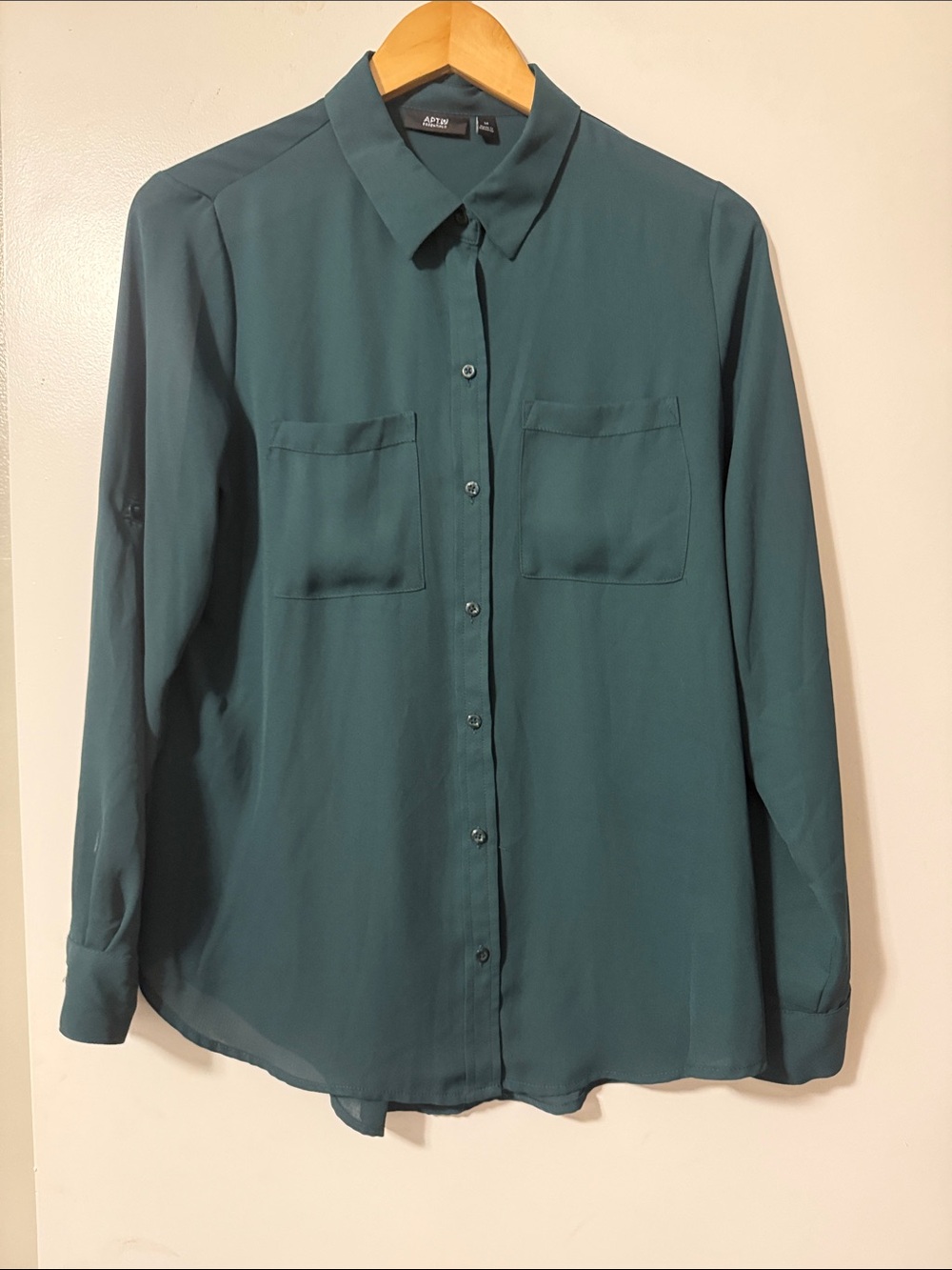 Apt. 9 Dark green Button-Down Blouse